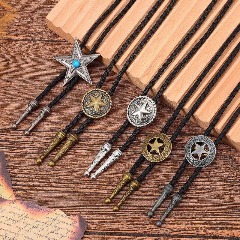 Sansths Bolo Tie for Men Cowboy Tie Native American Retro Western Necklace Cowboy Cowgirl Accessories for Men Women - Image 5